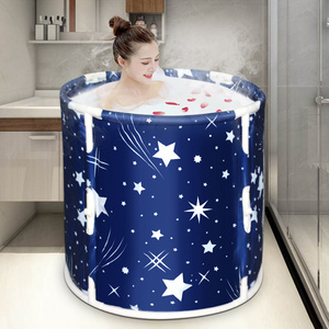 Adults Portable Foldable Bath Tub for Shower Stall Soaking Spa Bathtub with Thermal Foam Freestanding Folding PVC Box Package