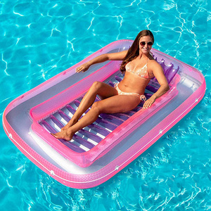 Large Water Filled Floating Tan Raft Bed Mat Suntan Tub Inflatable Tanning Pool Float For Adults Kids Lounger