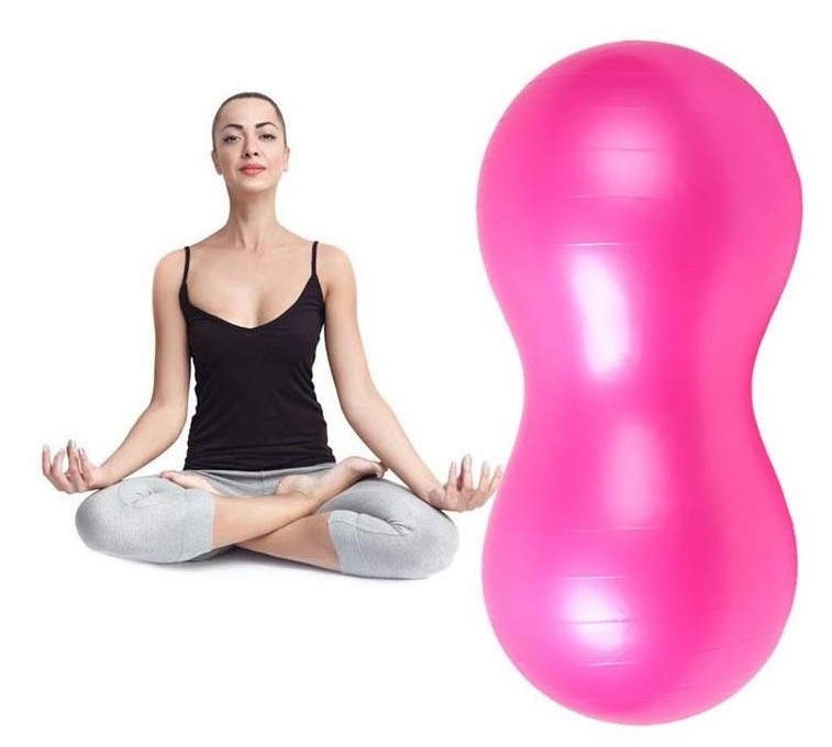 Wholesale and custom yoga ball gymnastics yoga peanut ball massage inflatable pvc peanut yoga ball