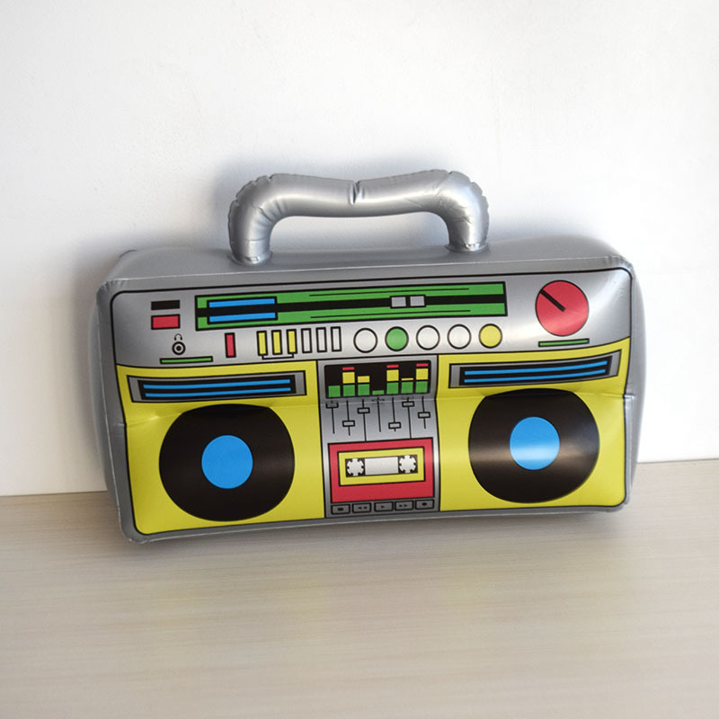 Eco-friendly PVC musical small toy Party Props funny inflatable radio boombox toy for kids