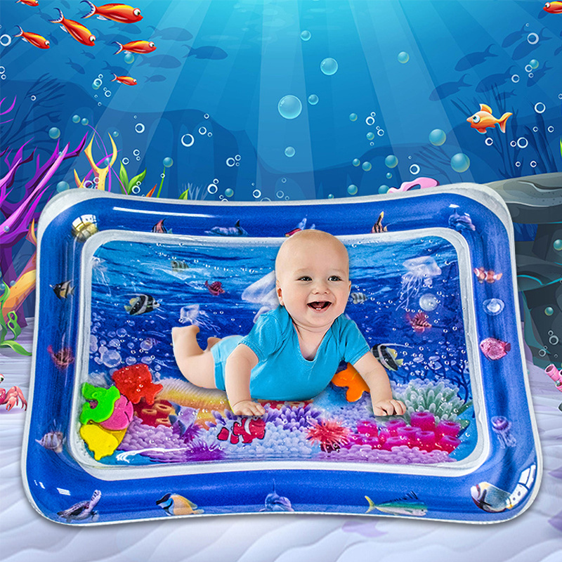 Wholesale Customization Kids Water Play Mat Inflatable Baby Education Infant Floating Water Play Mat Eco-friendly Blue Unisex