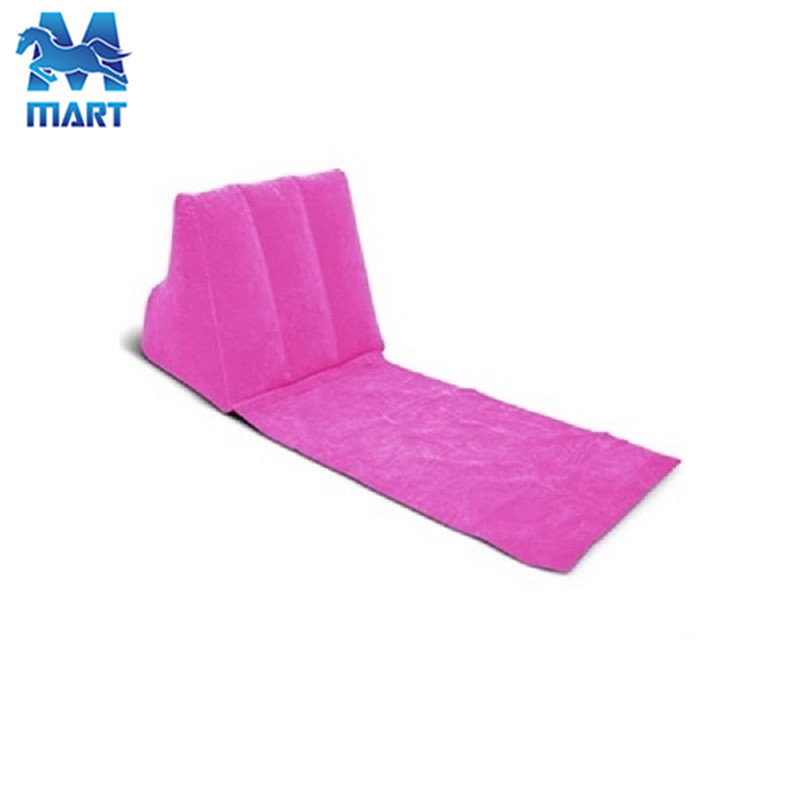 Hot selling inflatable air bed back support reading pillow inflatable air bed