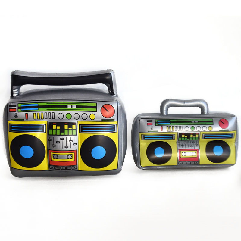 Eco-friendly PVC musical small toy Party Props funny inflatable radio boombox toy for kids