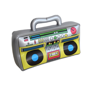 Eco-friendly PVC musical small toy Party Props funny inflatable radio boombox toy for kids