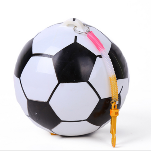 Wholesale and customize PVC inflatable beach ball and inflatable football with spring rope Chain