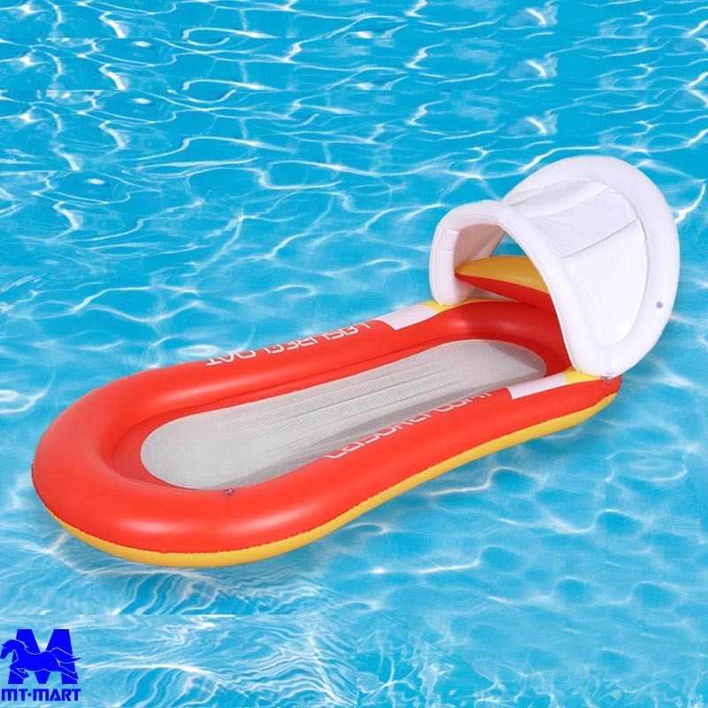 Hot sell water hammock lounger pool float with sunshade inflatable pool float for adult