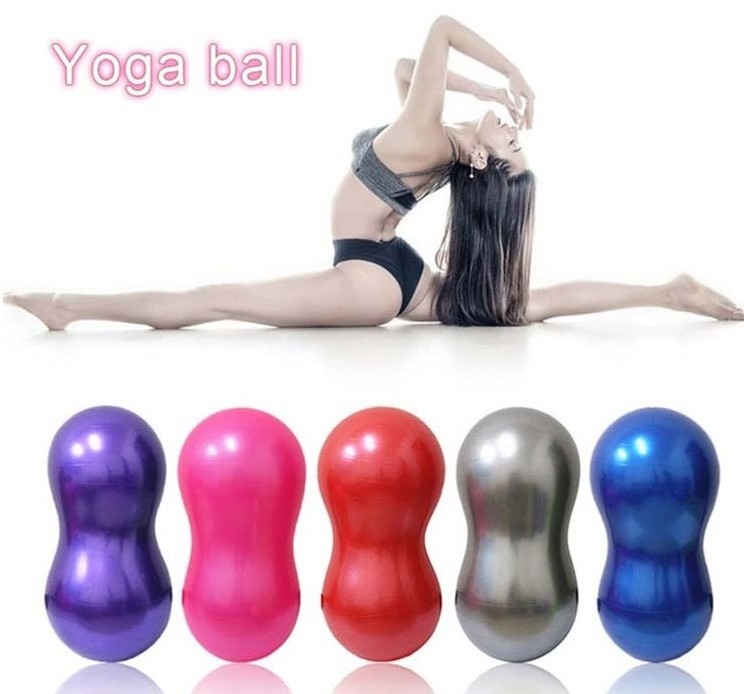 Wholesale and custom yoga ball gymnastics yoga peanut ball massage inflatable pvc peanut yoga ball