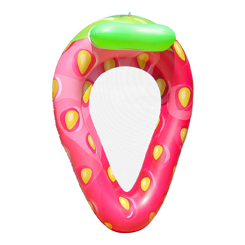 Wholesale Custom logo Inflatable strawberry Swimming Pool Lounger Raft Floats Tub Beach Float for Summer Outdoor Swimming Pool