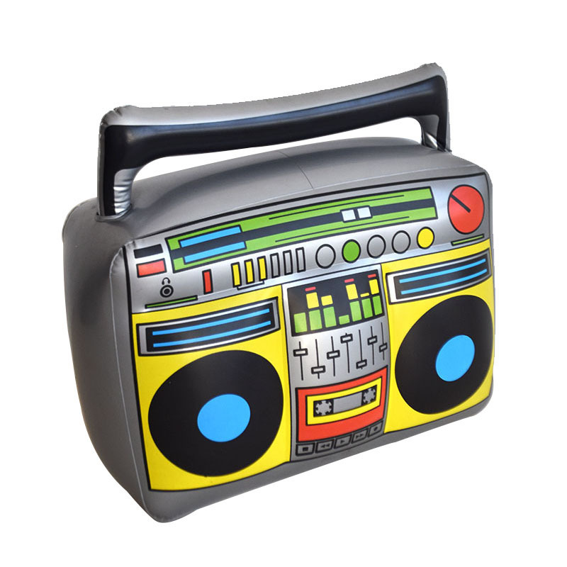 Eco-friendly PVC musical small toy Party Props funny inflatable radio boombox toy for kids