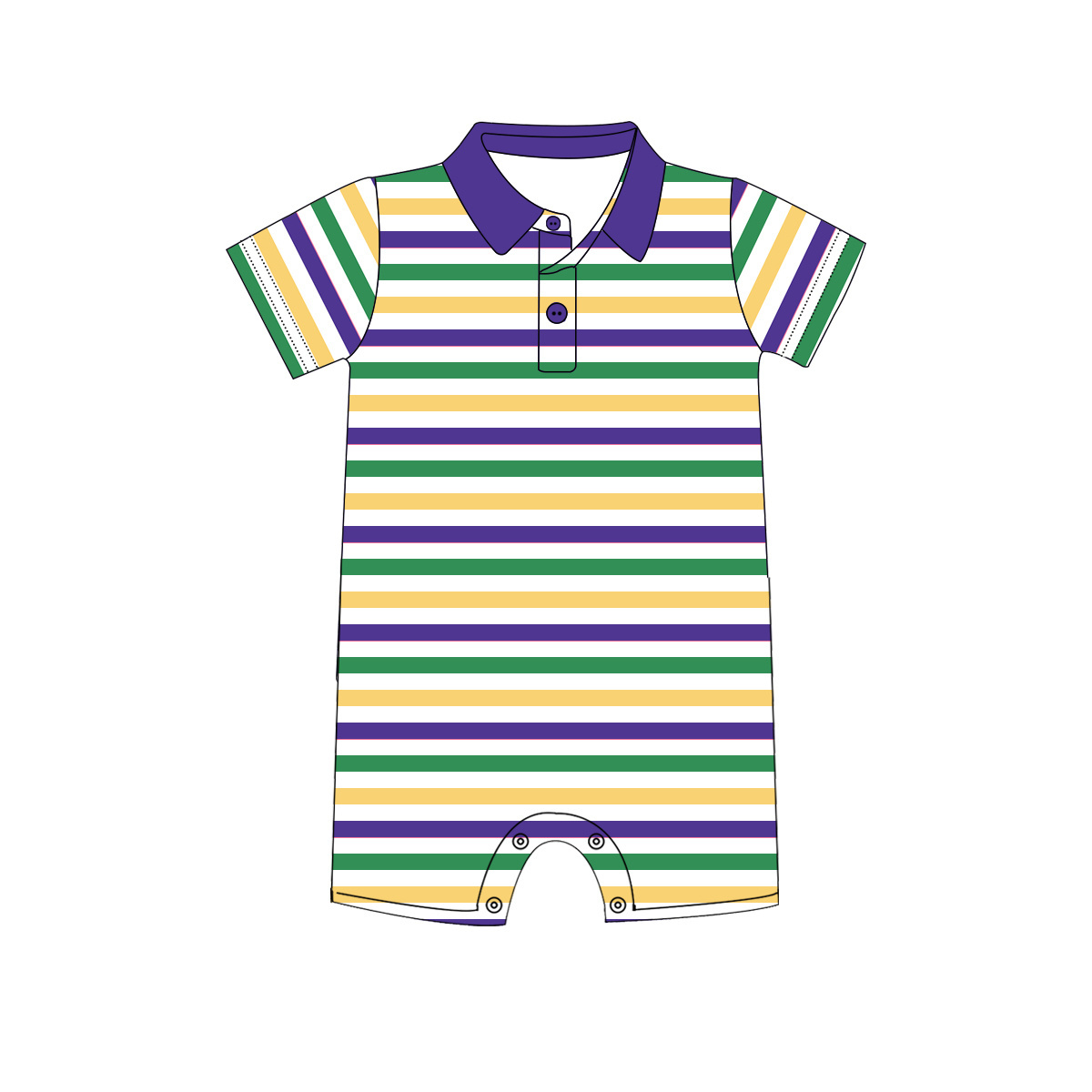 2022 Mardi Gras fashionable boys outfits OEM customized kids clothes set boutique striped polo shirt and pants