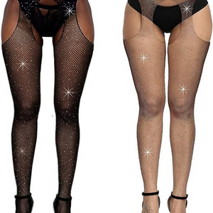 Rhinestone Sparkle Party Sexy Body Erotic Stocking Ladies Hosiery Sheer Babydoll High Waist Tights Pantyhose