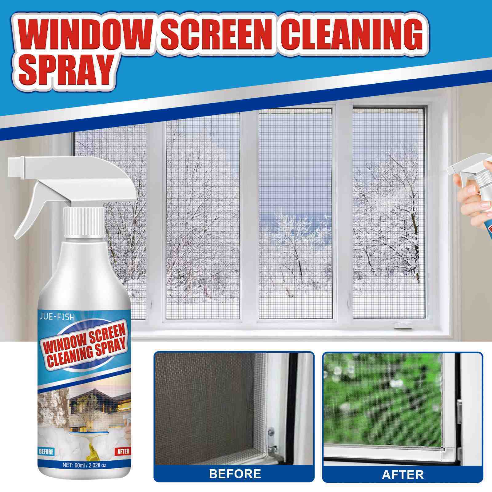 Jue Fish Free Dismantling Screen Window Cleaning Spray Free Washing Household Deodorizing and Descaling Foam Spray