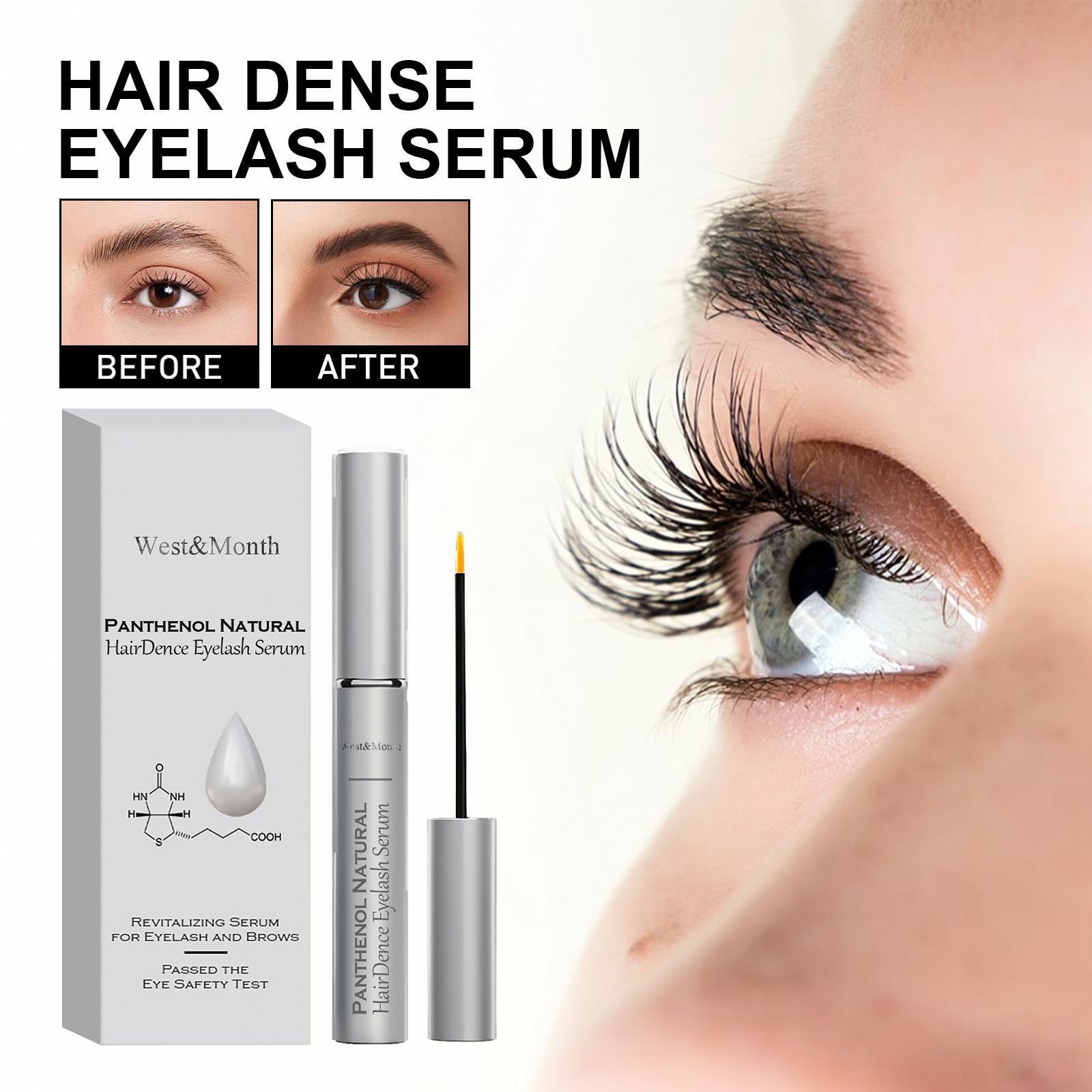 West & Month Panthenol Natural Hairdence Eyelash Serum Eye Brow Lash Growth Extension Grower Vegan Castor Oil Eyelash Serum