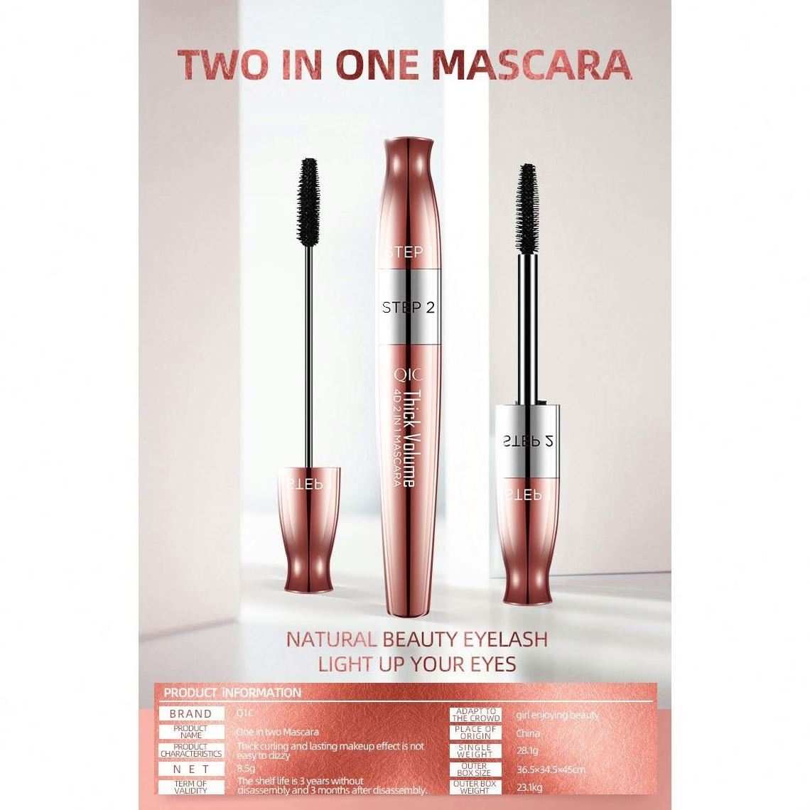 Long And Thick Double-Ended Volume Mascara Rose Gold Plating Long-Lasting Natural Waterproof And Non-Smudge Casa Zeta Jones My