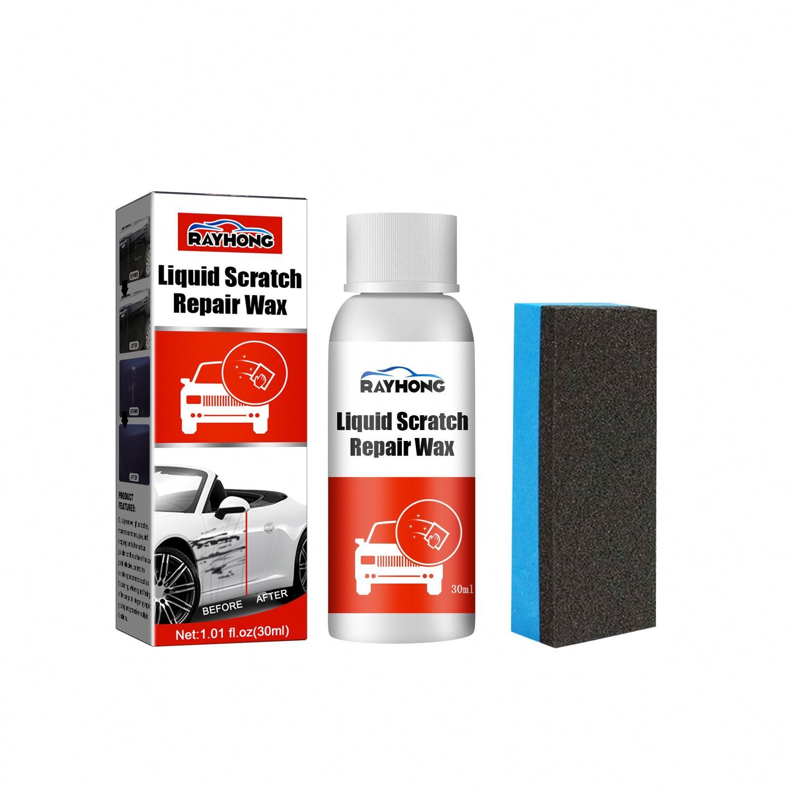 RAYHONG  Car Scratch Repair Liquid Remove Stain Scratch Repair Agent No Trace Car Polish Cleaning Tool Liquid Scratch Repair Wax