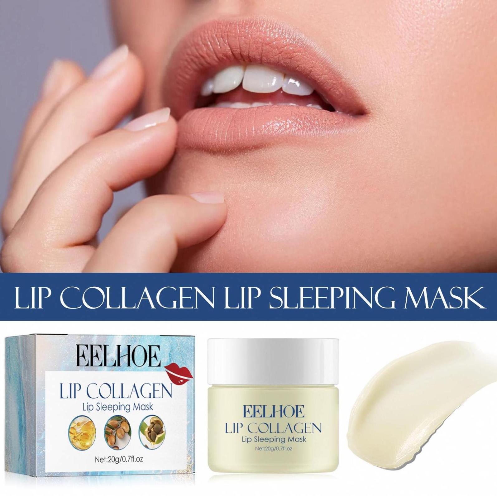 EELHOE New Organic 20g Lip Nourish Anti Cracked Collagen Deep Repair Long Lasting Hydrating Lips Cream Lip Balm Sleeping Mask