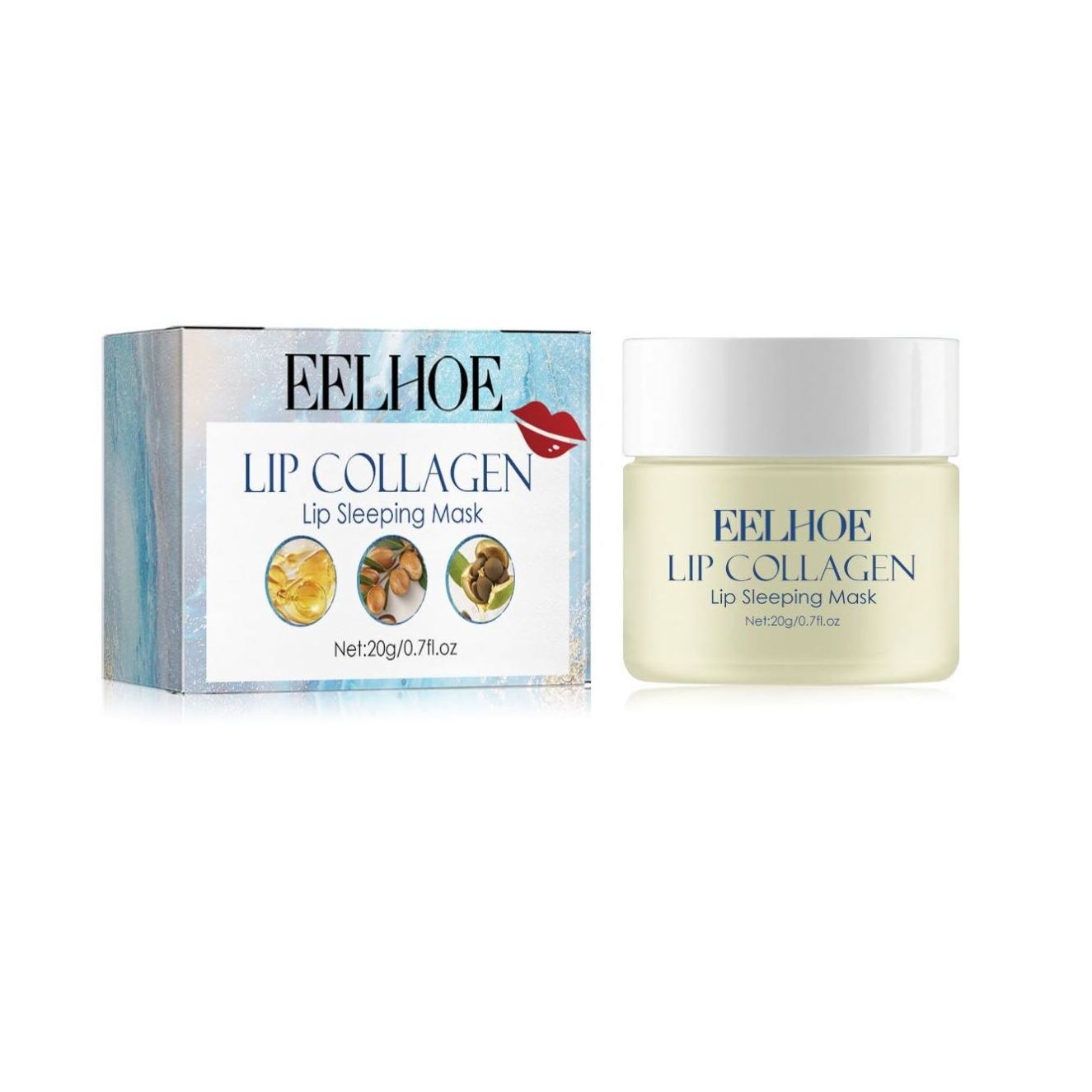 EELHOE New Organic 20g Lip Nourish Anti Cracked Collagen Deep Repair Long Lasting Hydrating Lips Cream Lip Balm Sleeping Mask