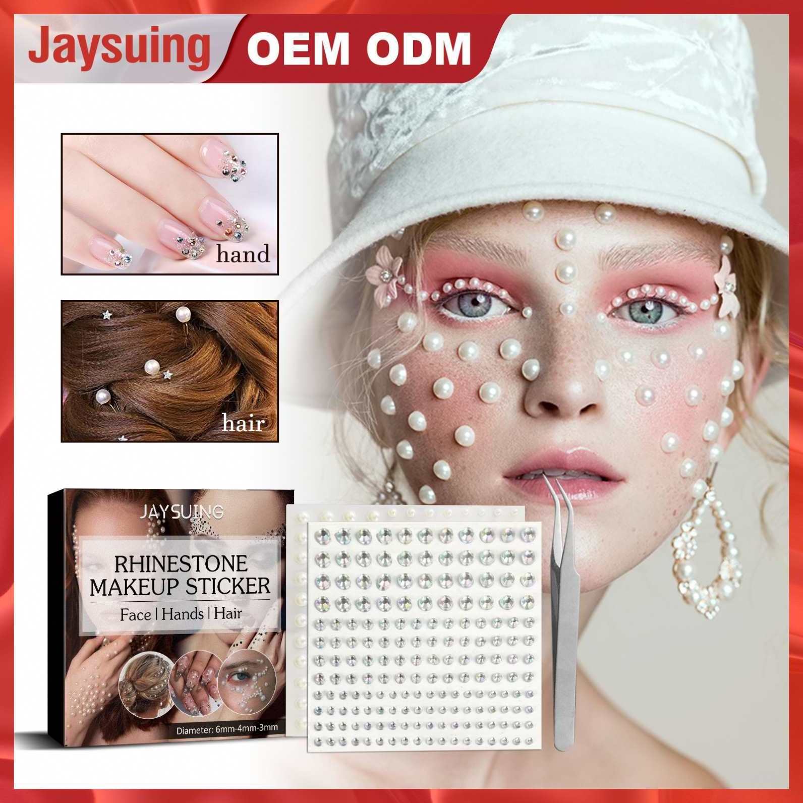 JAYSUING Wholesale 2 Packs Diamond Gem Makeup Sticker Tattoo Rhinestone Sticker Adhesive Face Jewel Stickers for Hands Face Hair