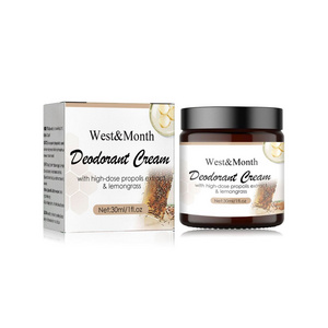 West & Month Wholesale OEM High Propolis Lemongrass Body Underarm Odor Treatment Armpit Whitening Deodorant Odor Removal Cream