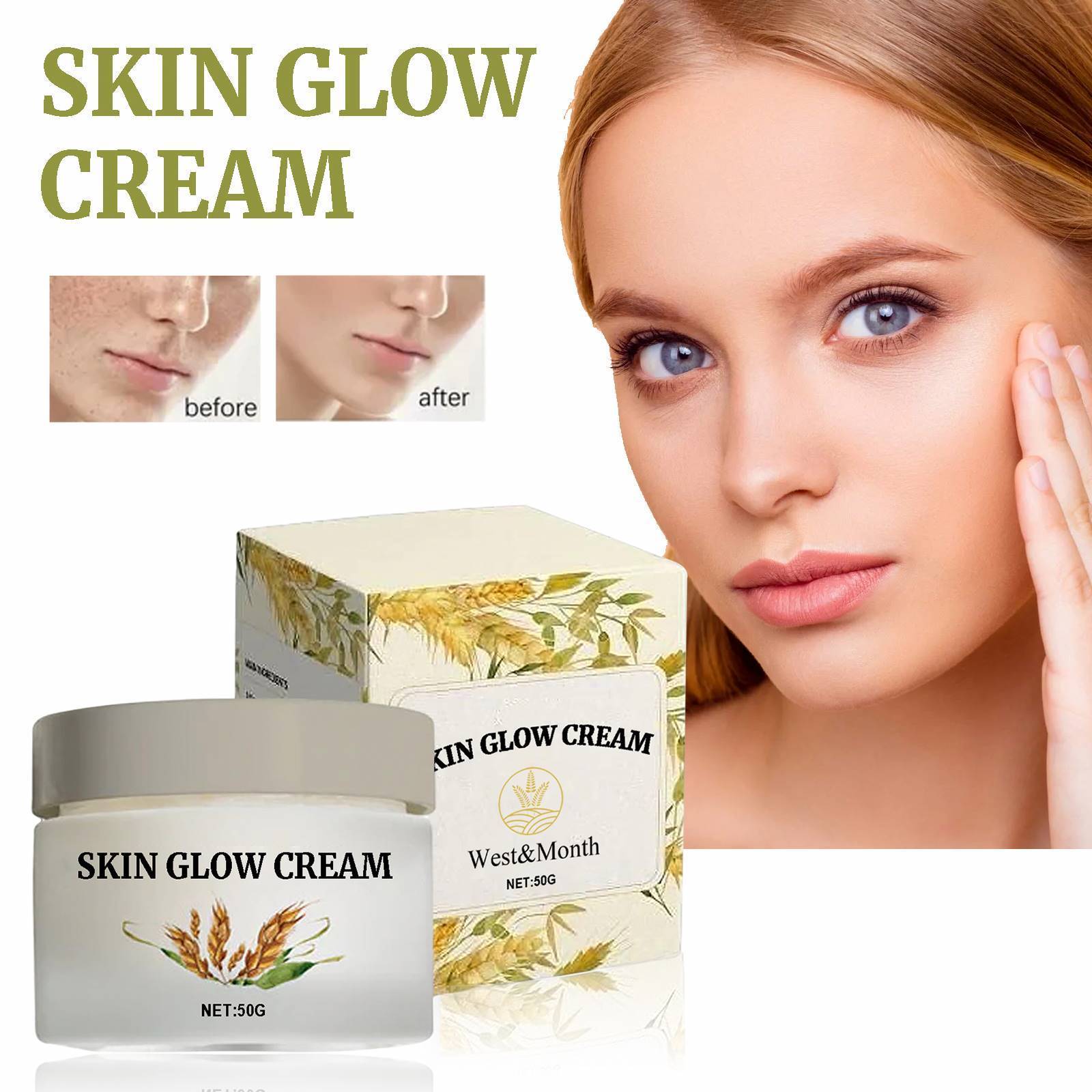 West & Month Wholesale Private Label Skin Glow Whitening Cream Dark Spot Corrector Papaya Lightening Facial Cream