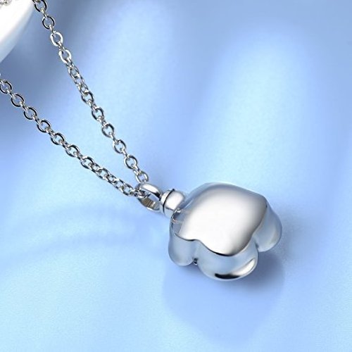 Stainless Steel Rose Pet Urn Ashes Pendant Memorial Ash Keepsake Cremation Jewelry Necklace