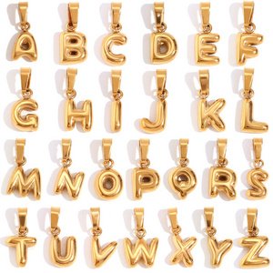 2024 Classic Style alphabet PVD Gold Plated Letter Charms Stainless Steel Fashion Jewelry Pendants Charms