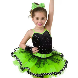 Girls dance dress Kids Circus Clown Costume Outfit Sleeveless Flower Tutu Dress tutu dress dance costume