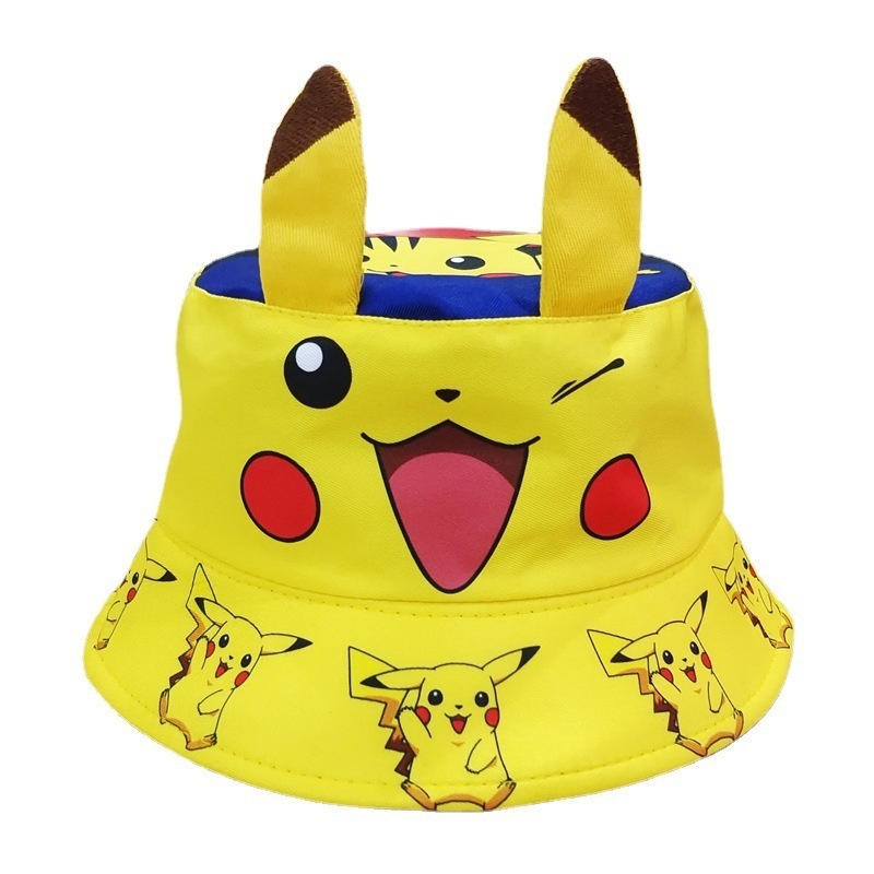 YWMX Cartoon Stitch Printed Fisherman Hat  basin Bucket for Children and Boys Anime Hats Hats Wholesale