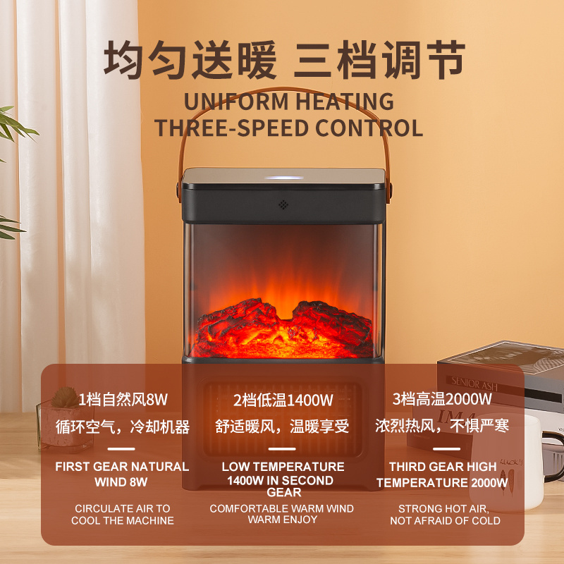 1500w Portable Space 3 Speed PTC Ceramic Warmer Air Heater Electric Mini Fan Fireplace Heater Warm