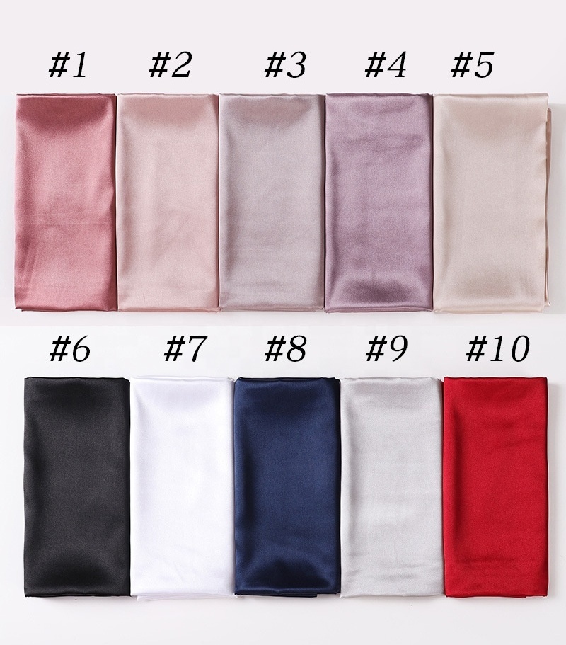 MIO 19 Color Elegant Long Shawl Glimmer Hijab Plain Dull Satin Hijab Wholesale Feeling Silk Fashion Lady Muslim Scarves Big Size