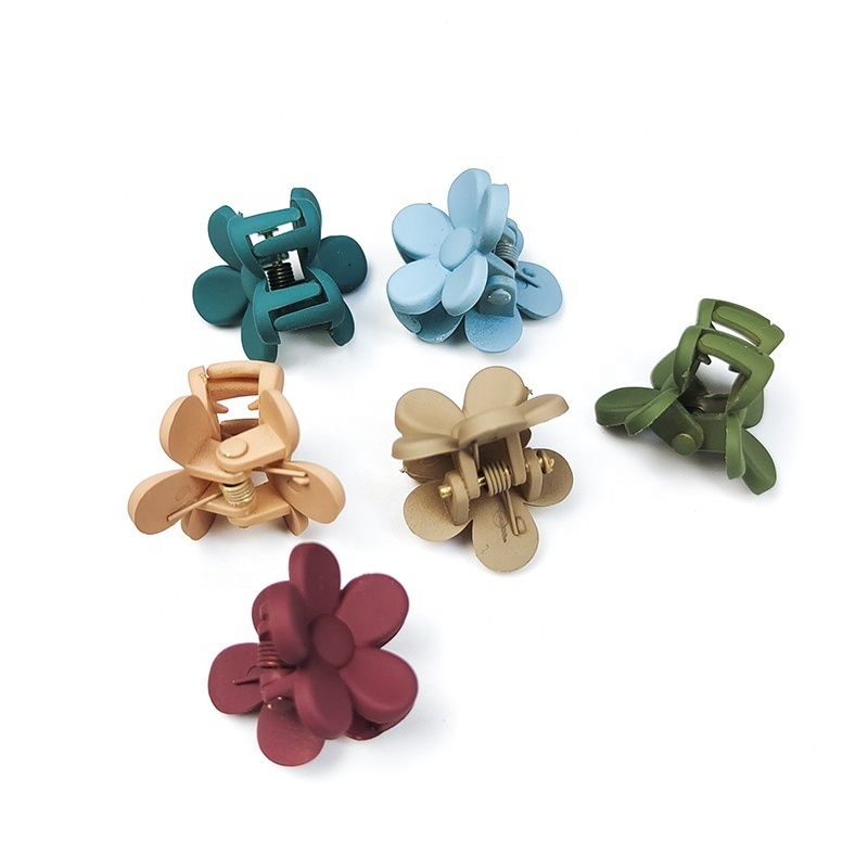 MIO 2cm Hair Claw Mini Flower Matte Clips Colorful Cute hair claw clips small matte Size Pretty Hair Clips For Women Girls