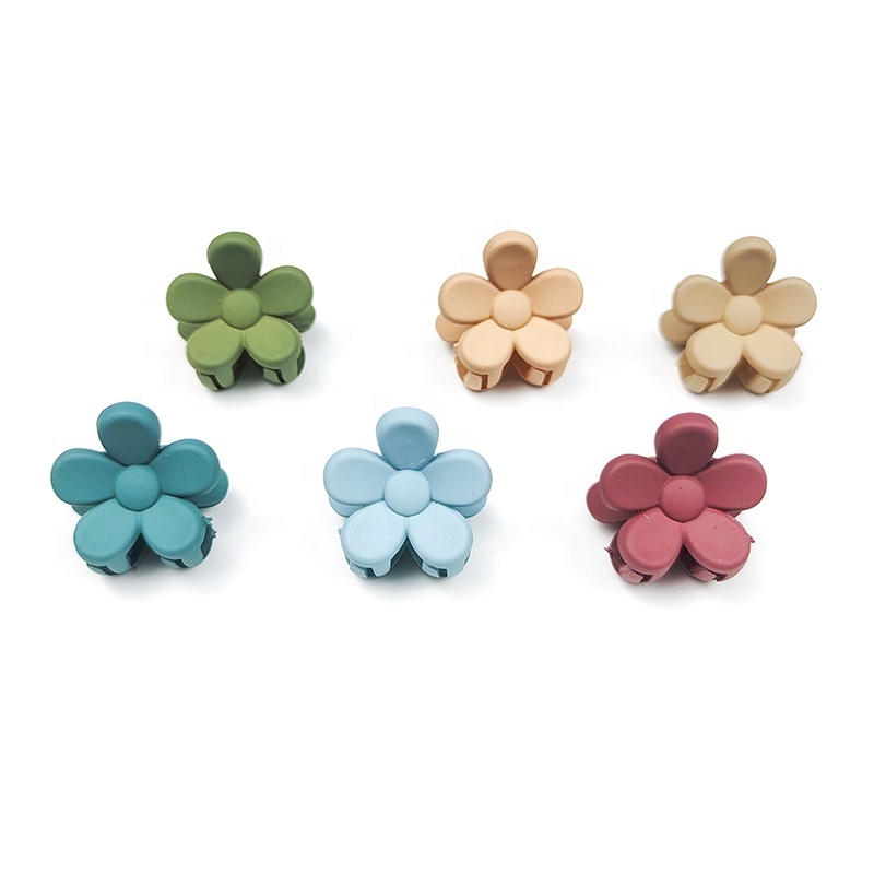 MIO 2cm Hair Claw Mini Flower Matte Clips Colorful Cute hair claw clips small matte Size Pretty Hair Clips For Women Girls