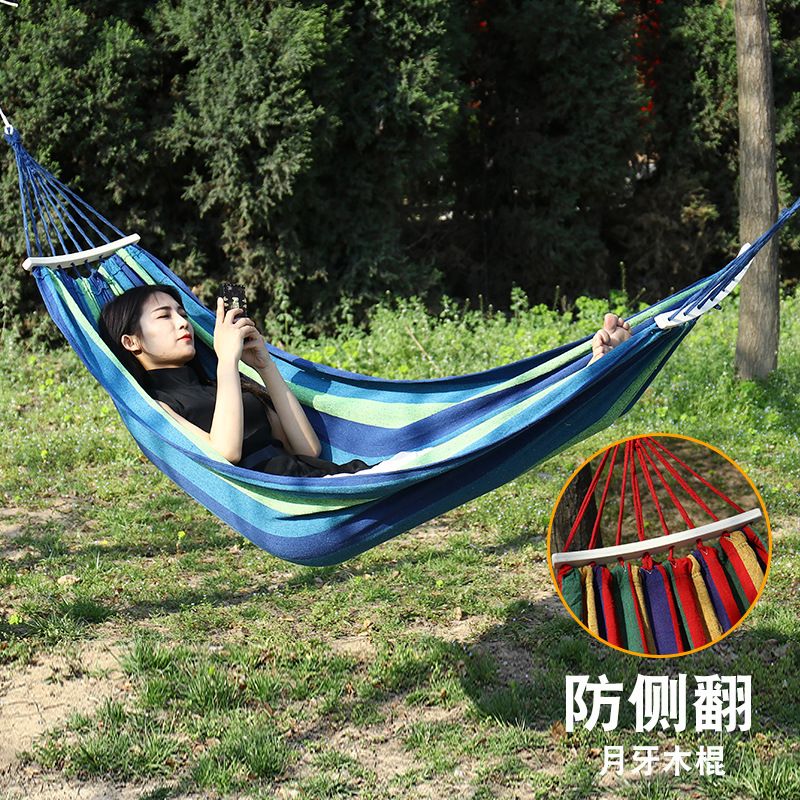 Best Quality Outdoor Handmade Hammock Double Size  Cotton Hammock With Tassel Brazilian Macrame Hanging Hammock