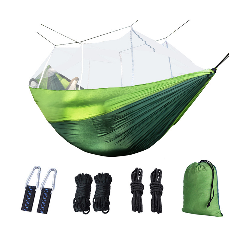 Portable  LOW MOQ  Custom Outdoor Hammock Travel Hammock With Mosquito Net For Camping