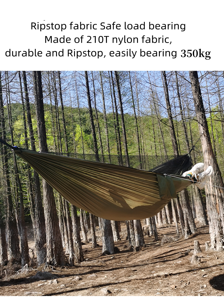 Factory Price  210T Nylon Portable 2 Person Portable Outdoor Parachute Camping Nylon Tent Hammock With Mosquito Net