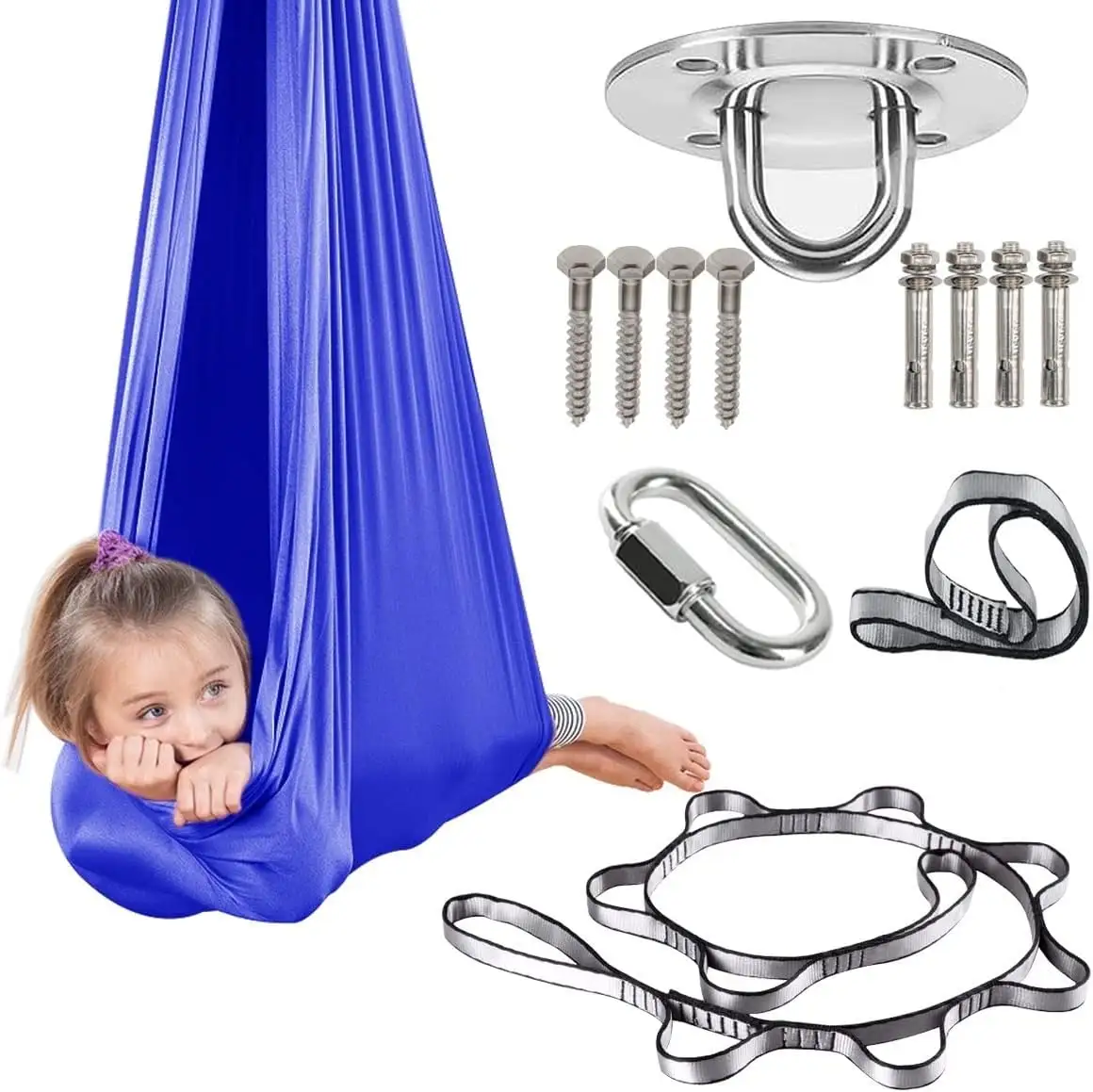 MINGCHAN 2024 Therapy Sensory Swing for Kids and Adult (Hardware Included) Adjustable Cuddle Bedroom Hammock Has Calming Effect