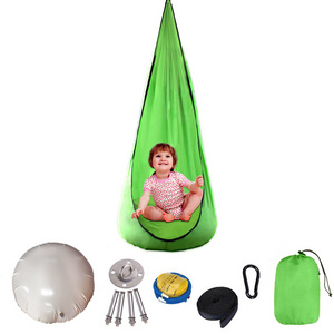 Swing Sets For Kids Child Hanging Pod Hammock Chair with Inflatable Cushion for Indoor Outdoor Use