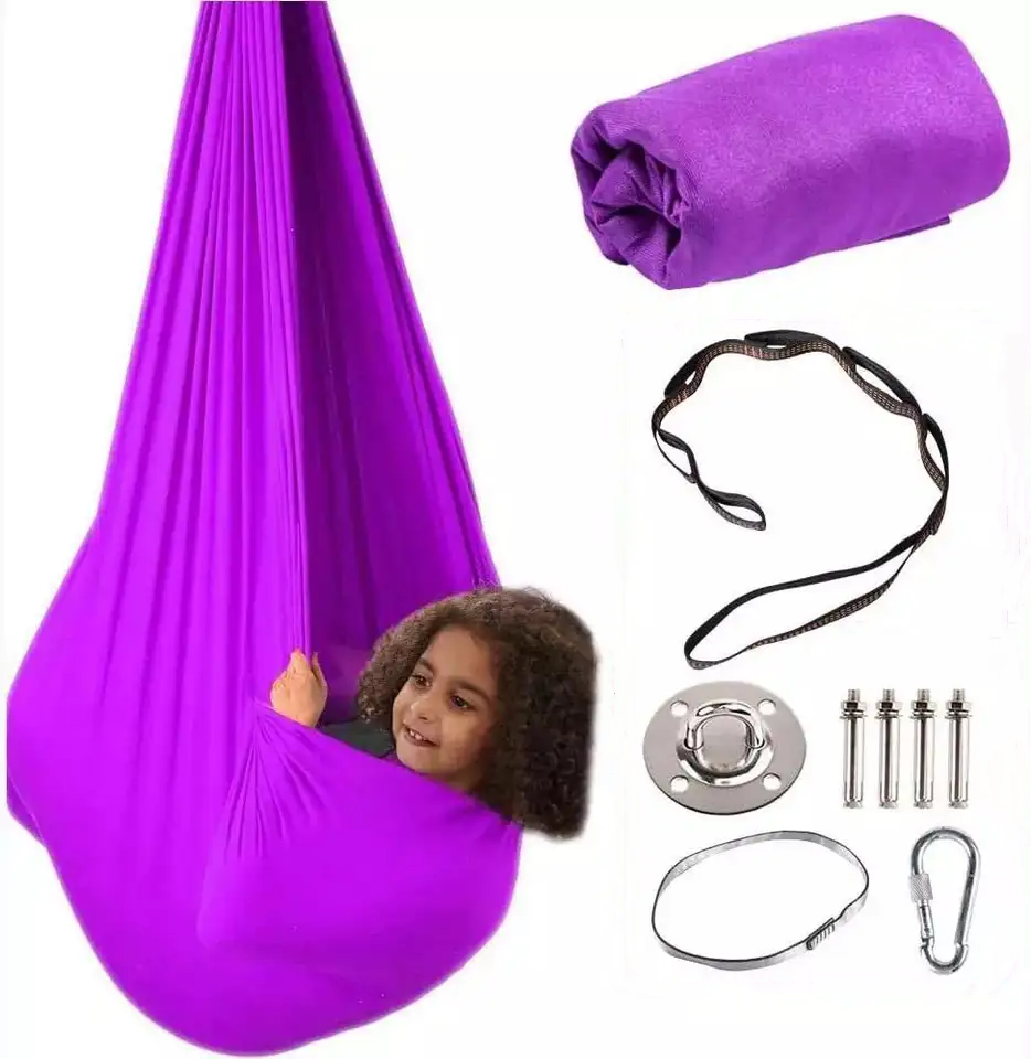 Wholesale 280*150cm  Indoor Kids Hammocks 100% Nylon Fabric Children's Yoga Hammock Swing With Ceilling Mounts