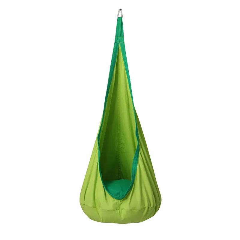 Quality Kids Pod 100% Cotton Hanging Swing Seat Hammock for Indoor and Outdoor Use