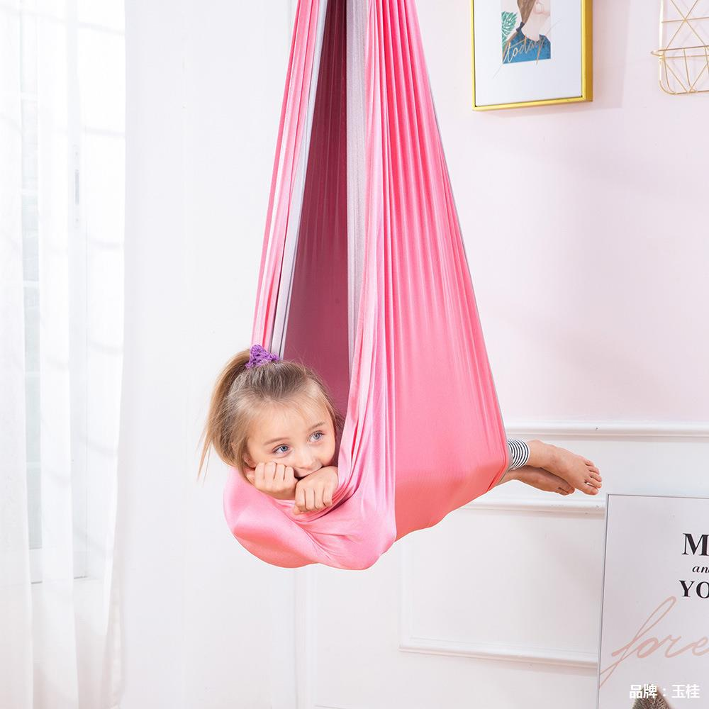 Fast Deliver Outdoor Indoor Patio Hanging Portable Folding Kids Children Double Therapy Sensory Aerial Yoga Hammock Swing