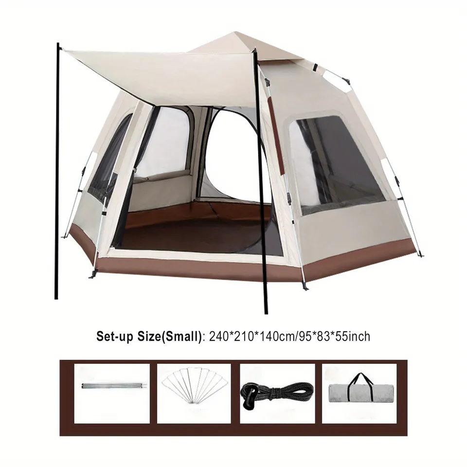 Fast Deliver 5 to 6 Persons Large Family Waterproof Big Outdoor Luxury Easy Pop Up Camping Tent