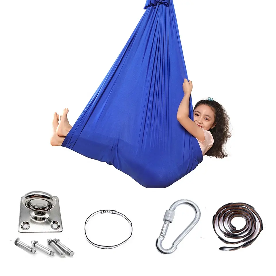 Low Moq 1.5M Premium Set Kids Hammock Indoor Toys Kids Yoga Hammock Yoga Sensory Therapy Swing for Kids