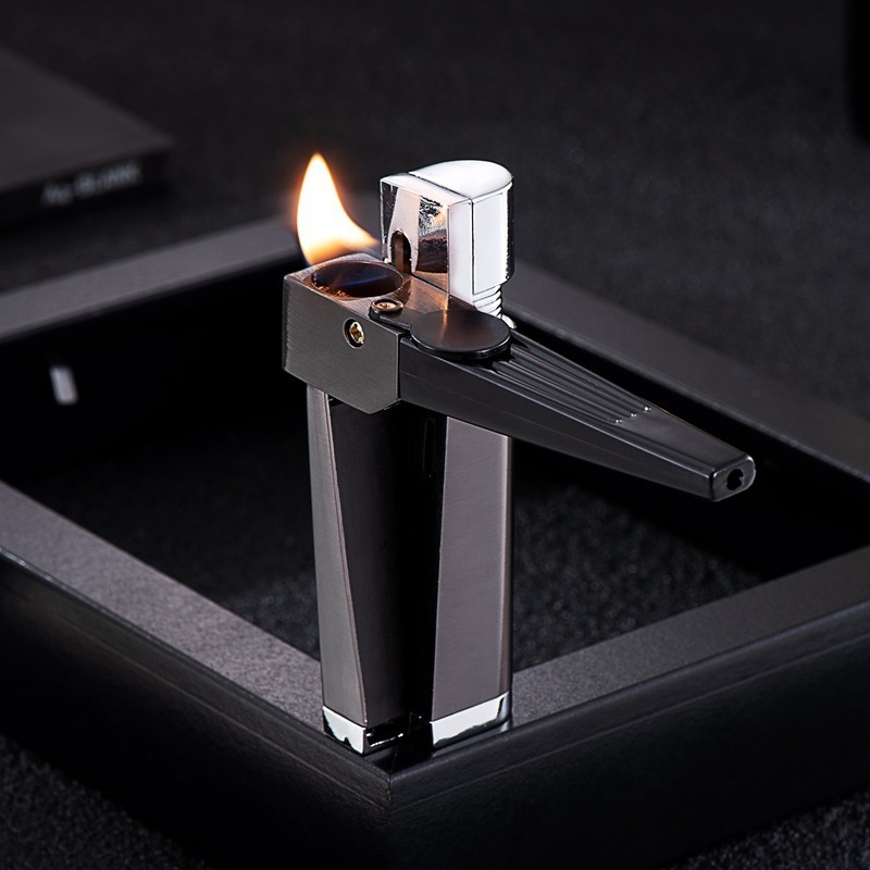 New oblique open flame lighter inflatable pipe lighter manufacturers wholesale cross-border supply