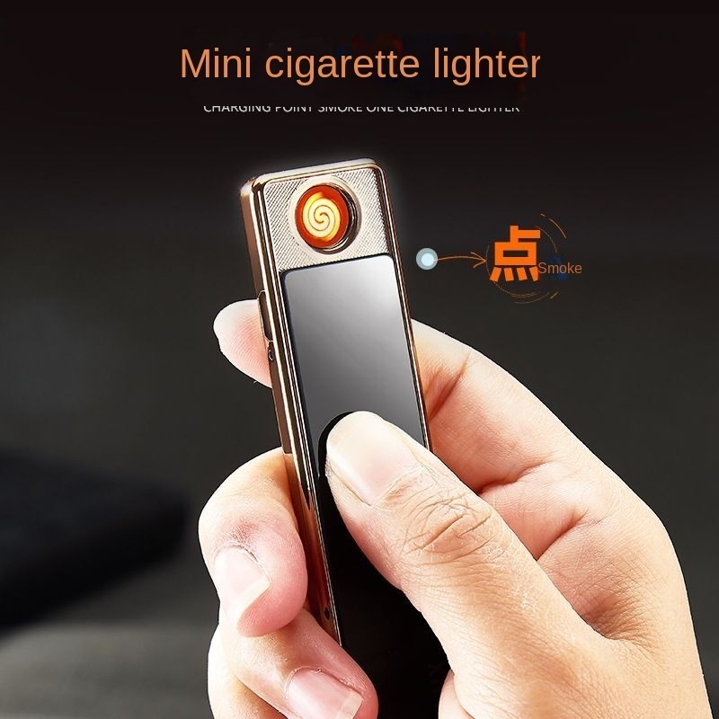 Premium Creative Small Metal Electric Cigarette Lighter Personality Electronic Charging for BBQ Candle Kitchen and Gifts