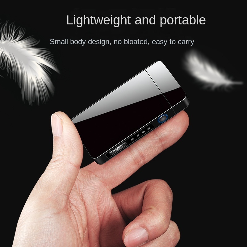 Hot Sale Battery Display Unique Lighter Outdoor Waterproof Colored Light Arc Electric Cigarette Lighter