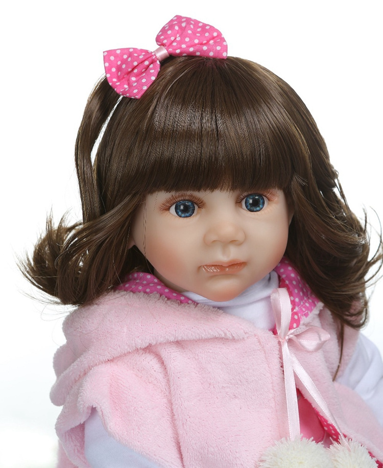 NPK 60CM high quality reborn toddler fashion soft silicone bebe doll reborn princess long hair doll