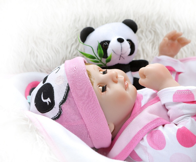 NPK 55CM soft stuffed body 1/4 silicone limbs reborn baby doll eyes blink sweet girl baby Birthday Gift