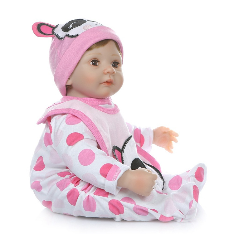 NPK 55CM soft stuffed body 1/4 silicone limbs reborn baby doll eyes blink sweet girl baby Birthday Gift