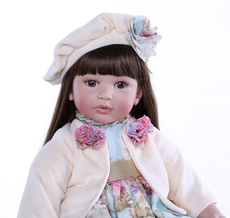 hot sale big 60cm 6-9Month size Reborn toddler girl doll Baby Doll Toys reborn with Long hair Realistic Baby Dolls 100% Handmade