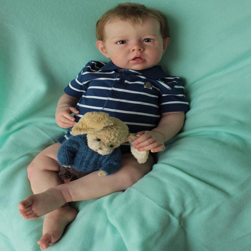 NPK 28inch Original Huge Baby Size Reborn Baby Toddler Boy Liam Finished doll Soft Body 3D-Paint Skin Tone with Veins